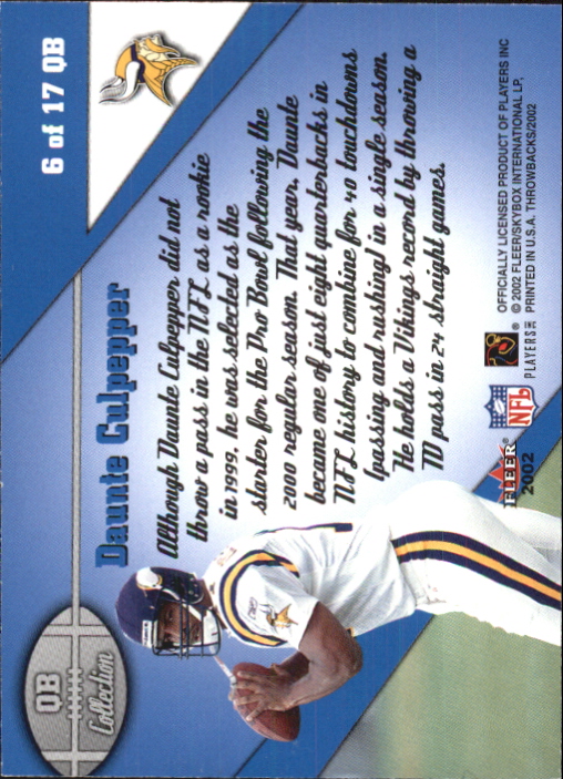 2002 Fleer Throwbacks Football QB Collection YOU PICK - Picture 11 of 23