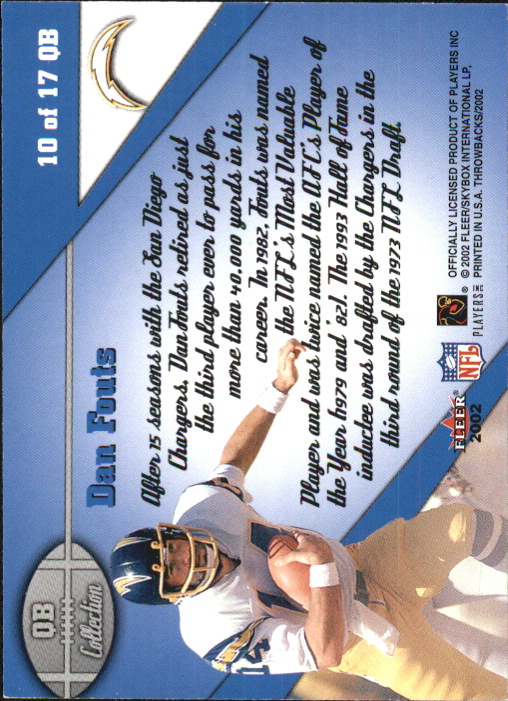 2002 Fleer Throwbacks Football QB Collection YOU PICK - Picture 13 of 23