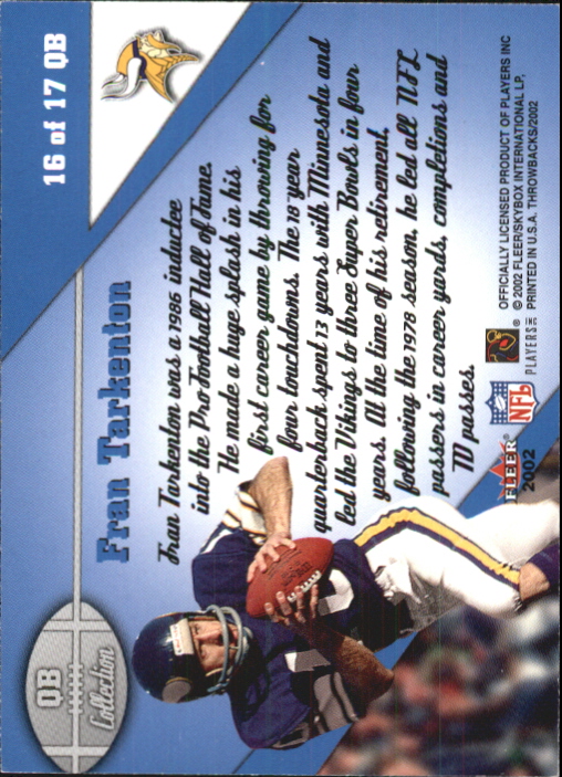 2002 Fleer Throwbacks Football QB Collection YOU PICK - Picture 21 of 23