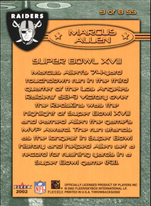 2002 Fleer Throwbacks Football Super Stars YOU PICK - Picture 7 of 15