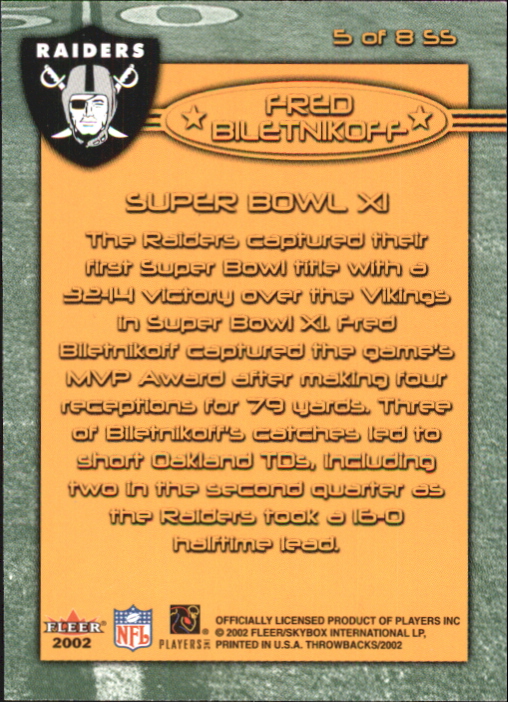 2002 Fleer Throwbacks Football Super Stars YOU PICK - Picture 11 of 15