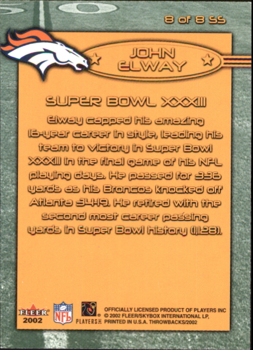 2002 Fleer Throwbacks Football Super Stars YOU PICK - Picture 15 of 15