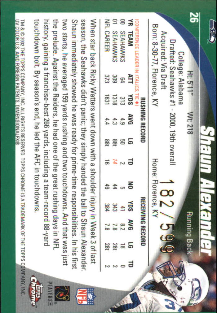 2002 Topps Chrome Football Part 2 Insert and Parallel Cards - Picture 37 of 84