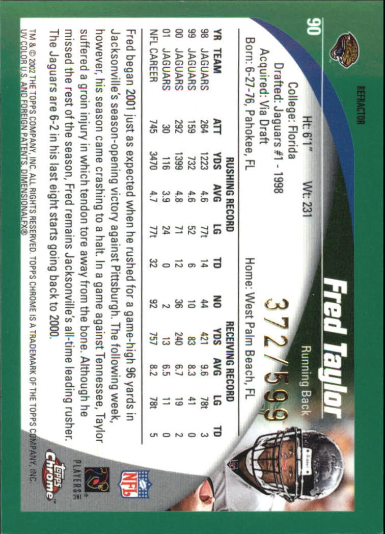 2002 Topps Chrome Football Part 2 Insert and Parallel Cards - Picture 55 of 84