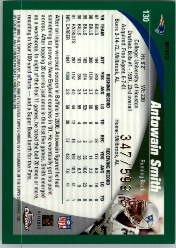 2002 Topps Chrome Football Part 2 Insert and Parallel Cards - Picture 57 of 84