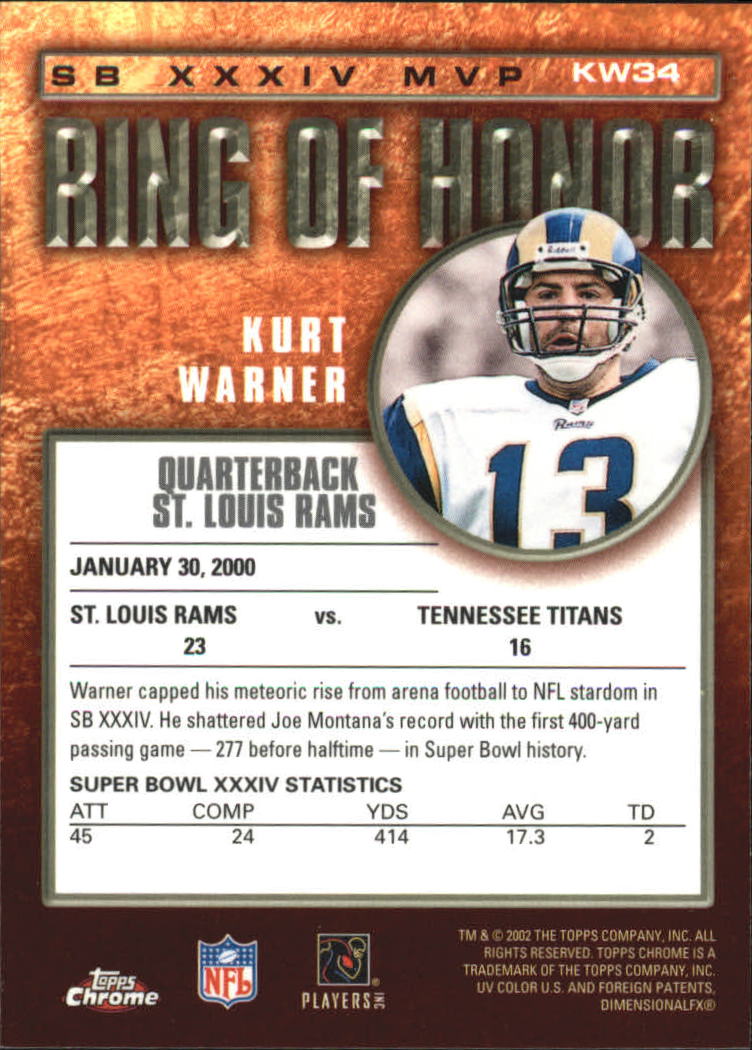 2002 Topps Chrome Football Part 2 Insert and Parallel Cards - Picture 72 of 84