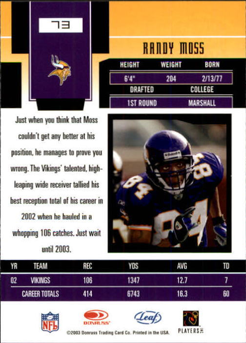 2003 Leaf Certified Materials Football - Picture 147 of 300