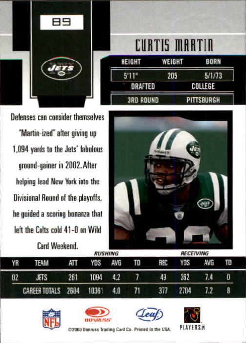 2003 Leaf Certified Materials - #18 Julius Peppers