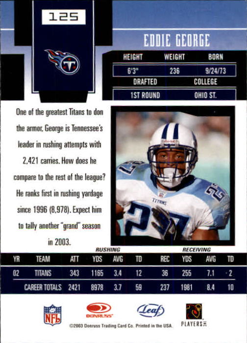 2003 Leaf Certified Materials - #18 Julius Peppers