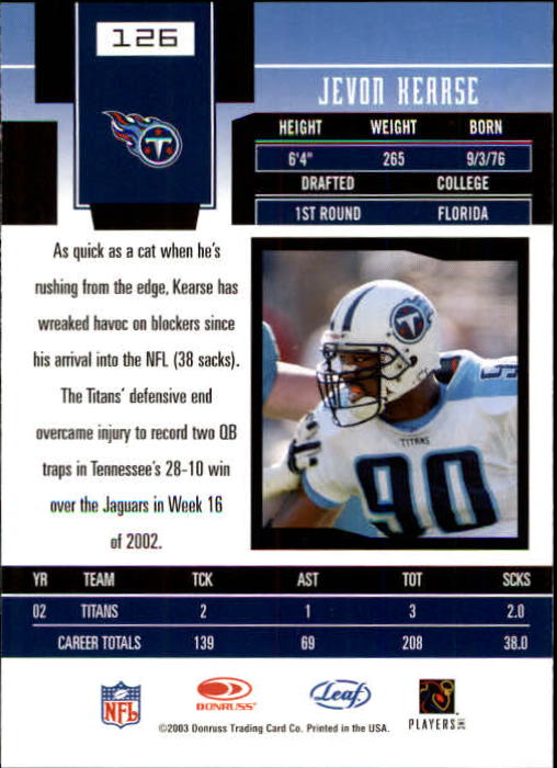 2003 Leaf Certified Materials - #18 Julius Peppers