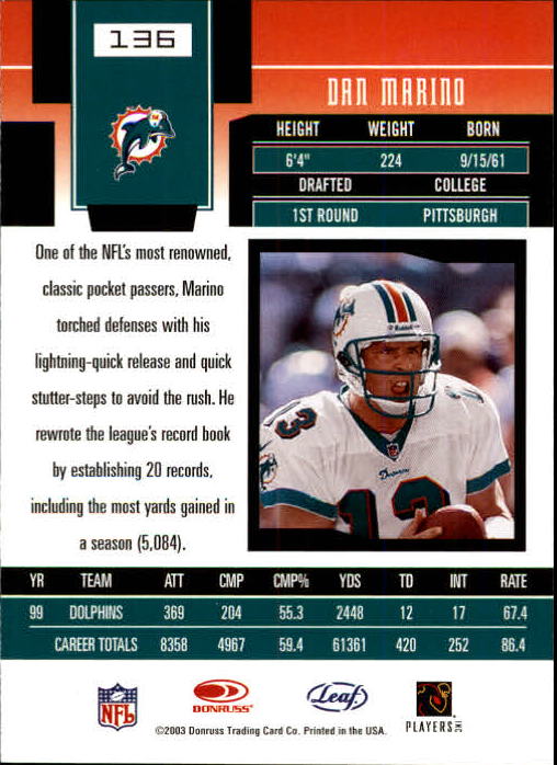 2003 Leaf Certified Materials Football - Picture 271 of 300