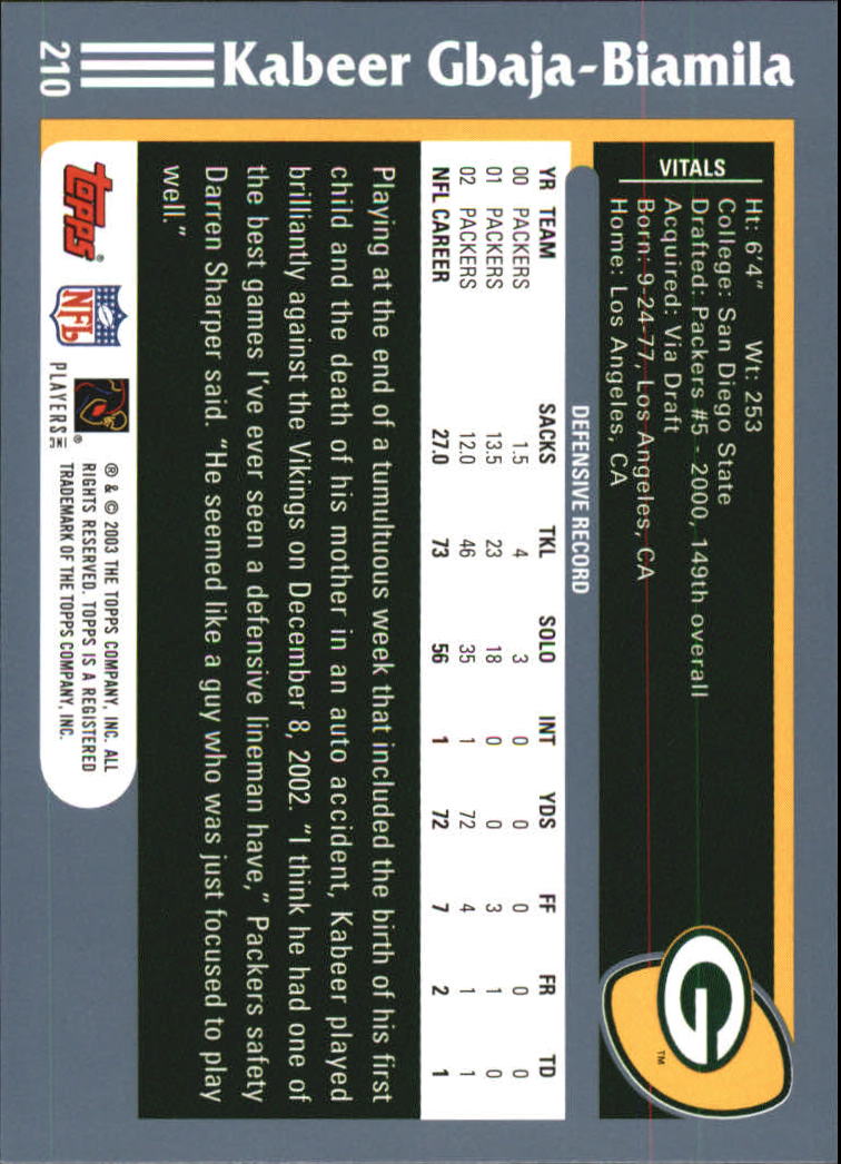 2003 Topps Football 201-300 YOU PICK - Picture 21 of 181