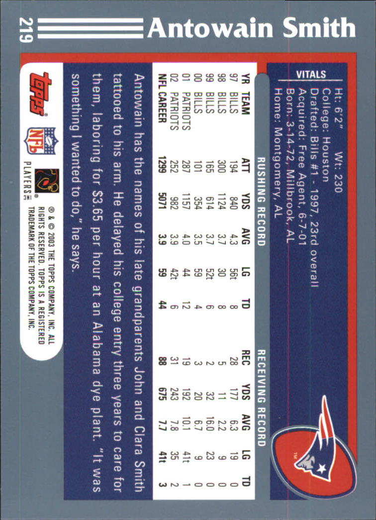 2003 Topps Football 201-300 YOU PICK - Picture 39 of 181