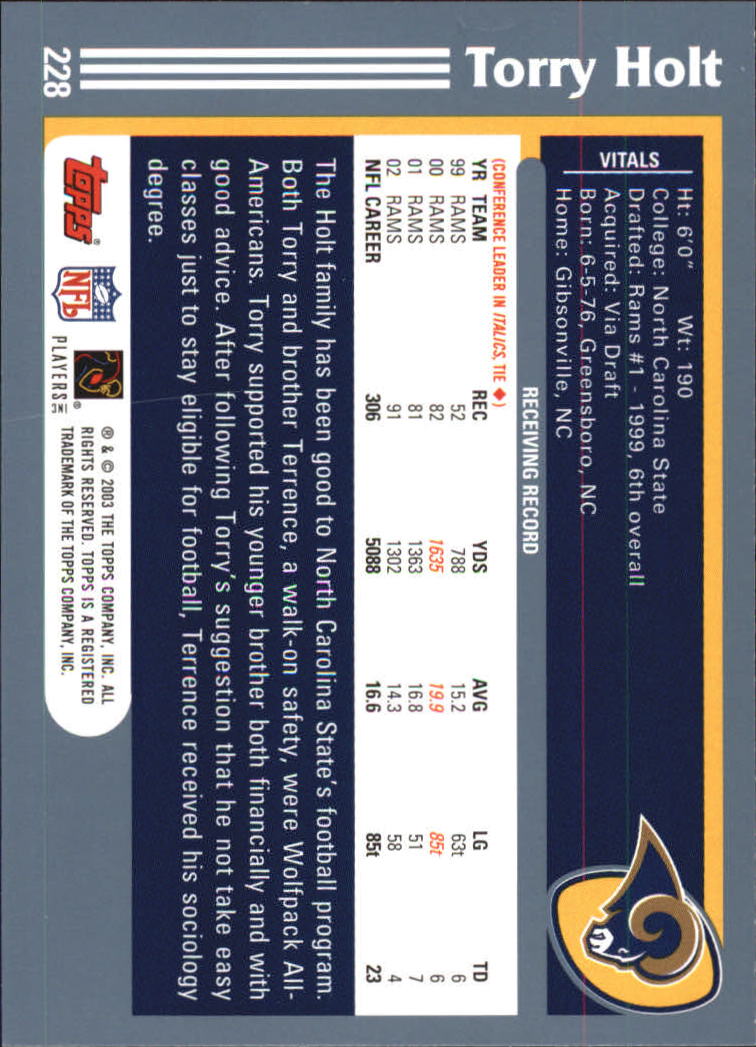 2003 Topps Football 201-300 YOU PICK - Picture 55 of 181