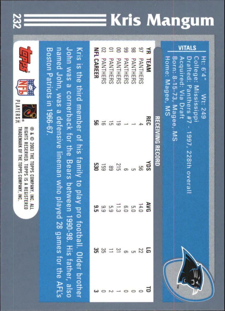 2003 Topps Football 201-300 YOU PICK - Picture 63 of 181