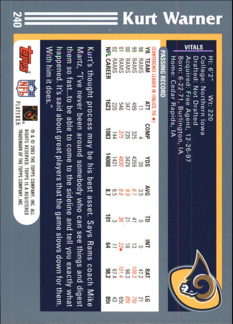 2003 Topps Football 201-300 YOU PICK - Picture 79 of 181