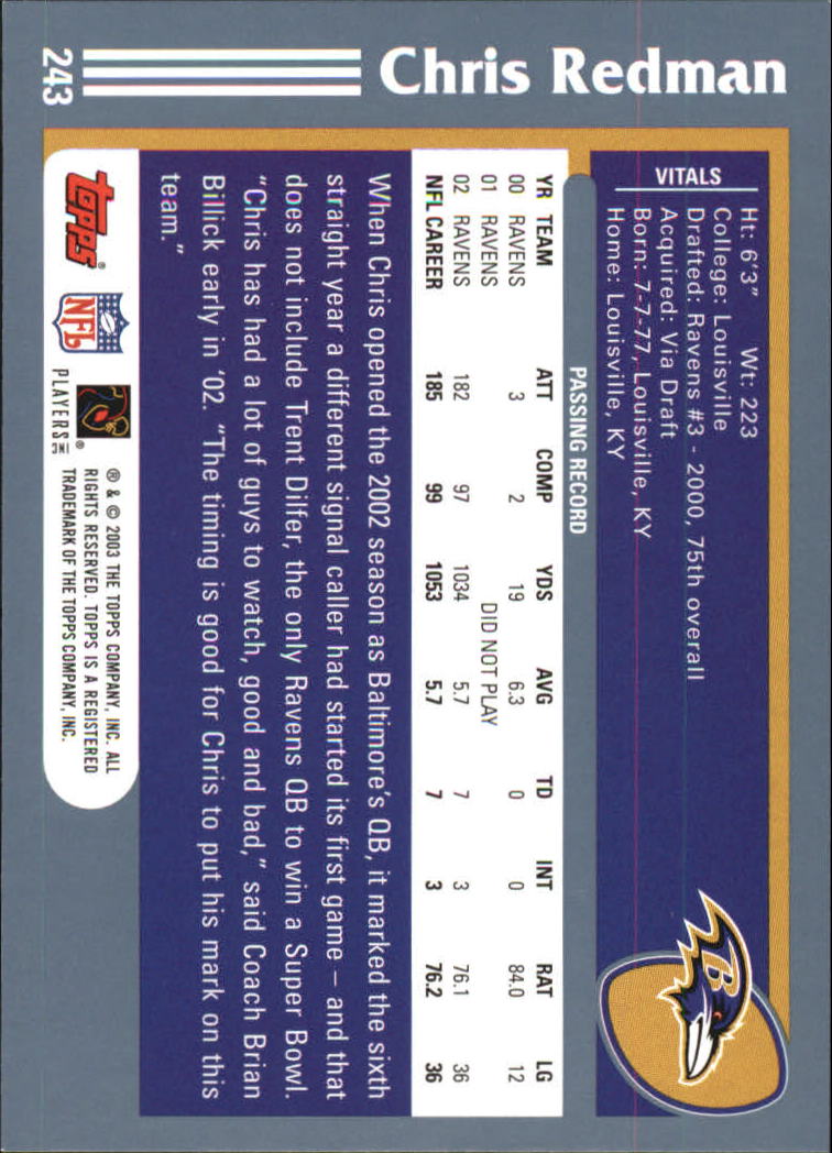 2003 Topps Football 201-300 YOU PICK - Picture 85 of 181