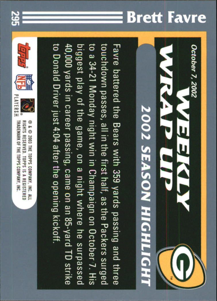 2003 Topps Football 201-300 YOU PICK - Picture 171 of 181