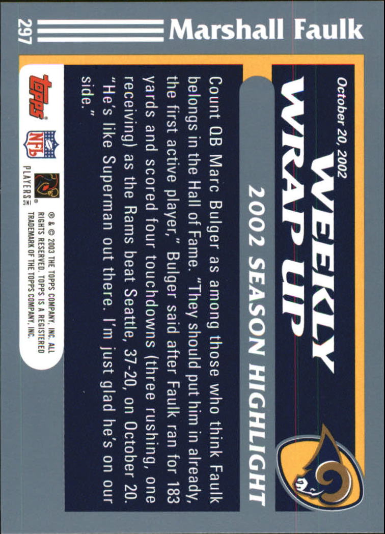 2003 Topps Football 201-300 YOU PICK - Picture 175 of 181