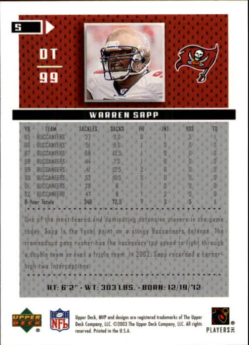 A7875- 2003 Upper Deck MVP FB Cards 1-250 +Rookies -You Pick- 15+ FREE US SHIP