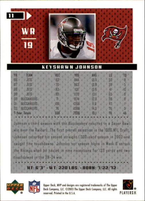 A7875- 2003 Upper Deck MVP FB Cards 1-250 +Rookies -You Pick- 15+ FREE US SHIP