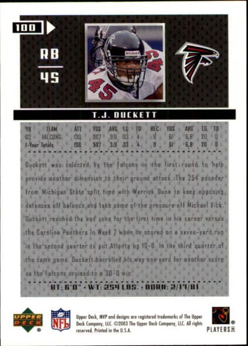 A7875- 2003 Upper Deck MVP FB Cards 1-250 +Rookies -You Pick- 15+ FREE US SHIP