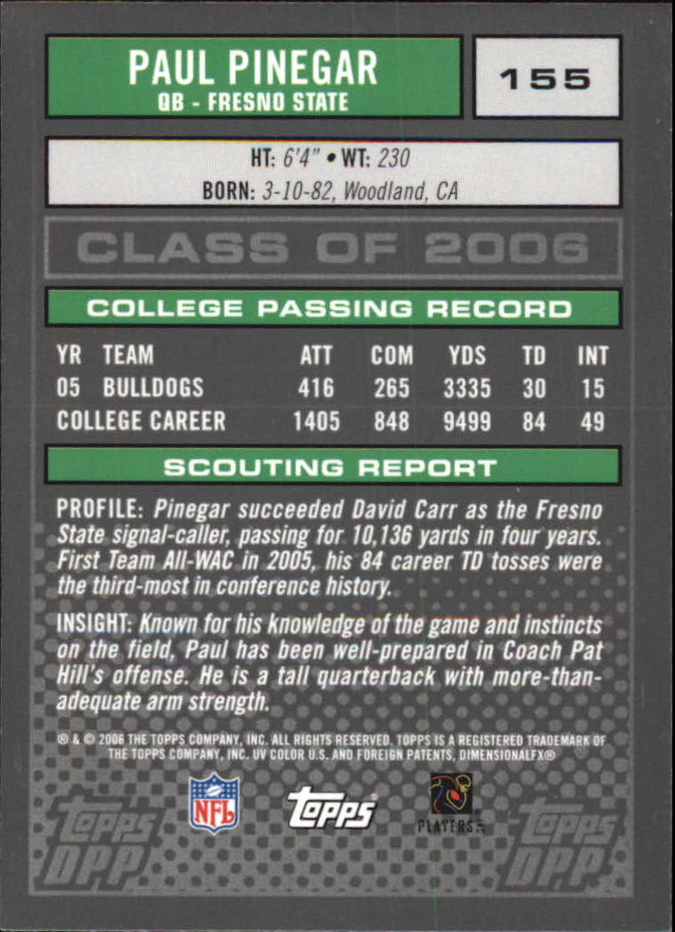 2006 Topps Draft Picks and Prospects Chrome Black Football Card Pick - Picture 307 of 327