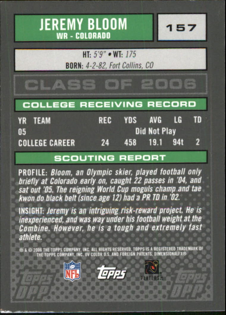 2006 Topps Draft Picks and Prospects Chrome Black Football Card Pick - Picture 311 of 327