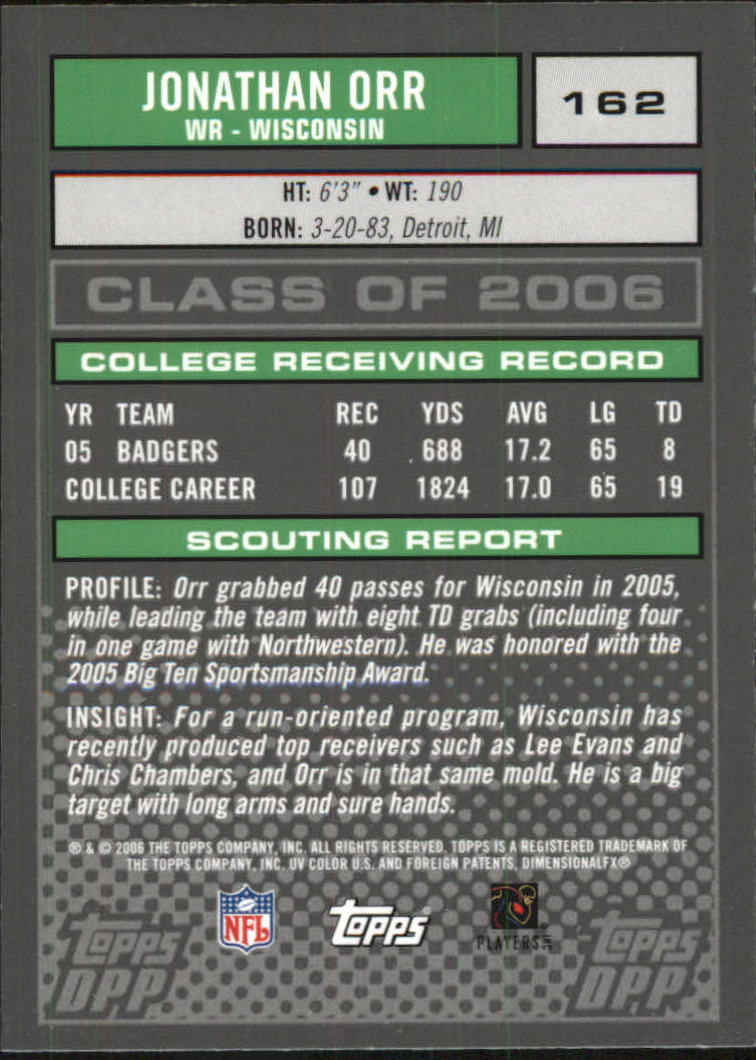2006 Topps Draft Picks and Prospects Chrome Black Football Card Pick - Picture 321 of 327