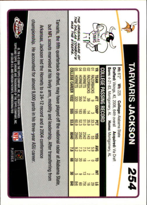 2006 Topps Chrome Football Part 2 Main Set Cards #251 to #270 RH40 - Picture 35 of 41