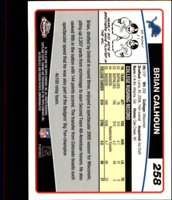 2006 Topps Chrome Football Part 2 Main Set Cards #251 to #270 RH40 - Picture 27 of 41