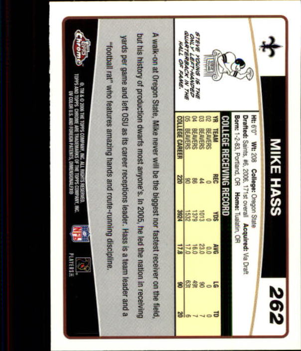 2006 Topps Chrome Football Part 2 Main Set Cards #251 to #270 RH40 - Picture 19 of 41