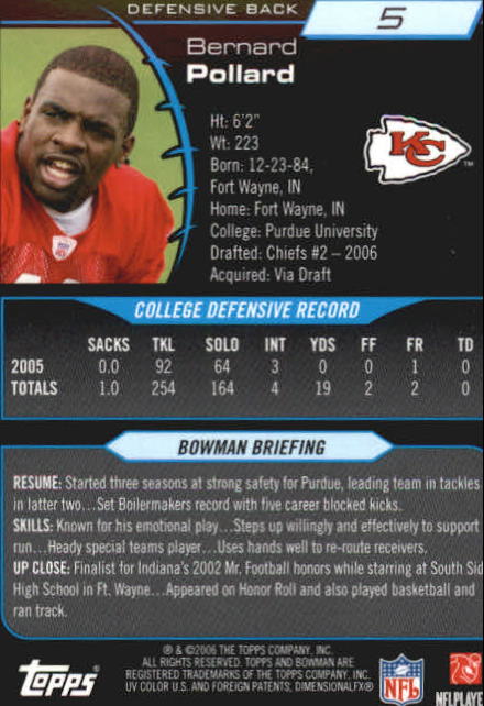 2006 Bowman Chrome Football Part 2 Main Set Rookie Cards #1-110 #221-275 - Picture 11 of 325