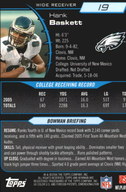 2006 Bowman Chrome Football Part 2 Main Set Rookie Cards #1-110 #221-275 - Picture 39 of 325
