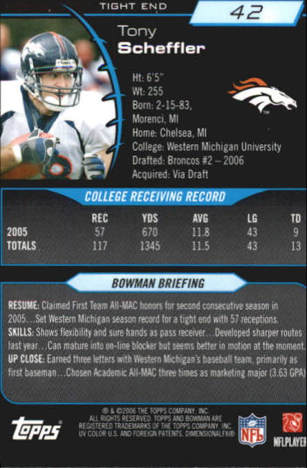 2006 Bowman Chrome Football Part 2 Main Set Rookie Cards #1-110 #221-275 - Picture 85 of 325