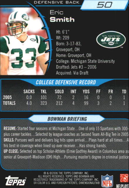 2006 Bowman Chrome Football Part 2 Main Set Rookie Cards #1-110 #221-275 - Picture 101 of 325