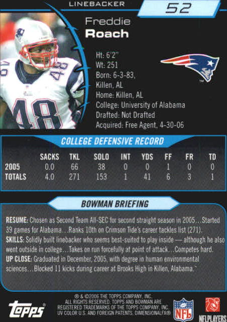 2006 Bowman Chrome Football Part 2 Main Set Rookie Cards #1-110 #221-275 - Picture 105 of 325