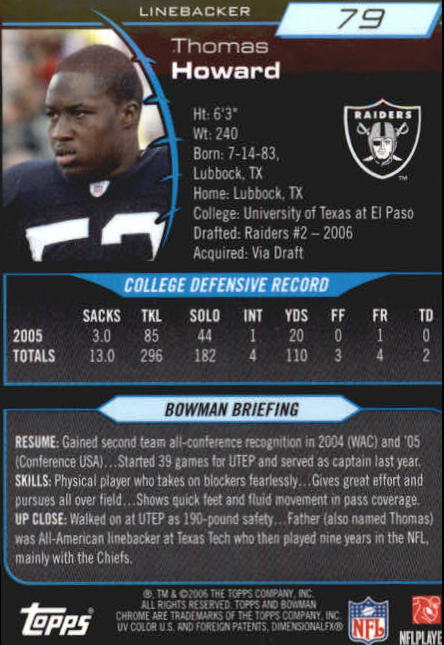 2006 Bowman Chrome Football Part 2 Main Set Rookie Cards #1-110 #221-275 - Picture 159 of 325