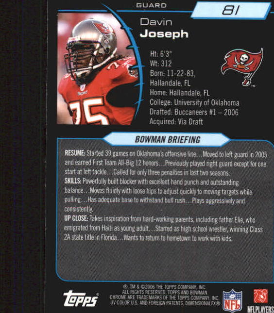 2006 Bowman Chrome Football Part 2 Main Set Rookie Cards #1-110 #221-275 - Picture 163 of 325
