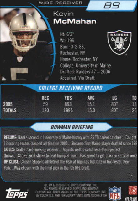 2006 Bowman Chrome Football Part 2 Main Set Rookie Cards #1-110 #221-275 - Picture 179 of 325