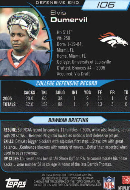 2006 Bowman Chrome Football Part 2 Main Set Rookie Cards #1-110 #221-275 - Picture 213 of 325