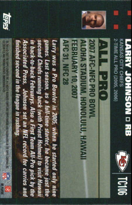2007 Topps Chrome Football Part 1 Main Set Cards #TC1 to #TC165 Veterans - Picture 207 of 319