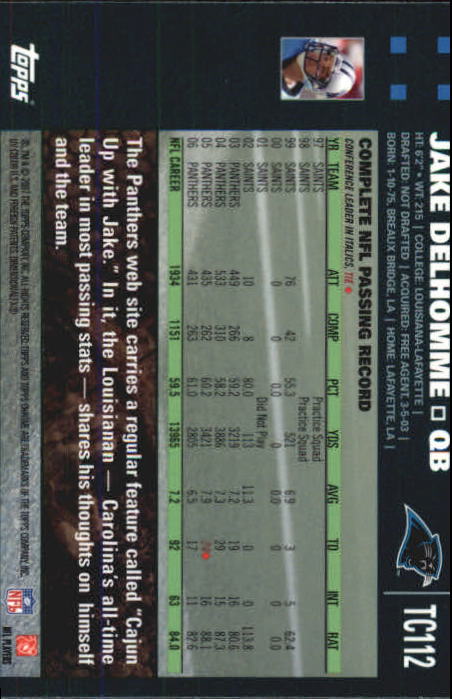 2007 Topps Chrome Football Part 1 Main Set Cards #TC1 to #TC165 Veterans - Picture 217 of 319