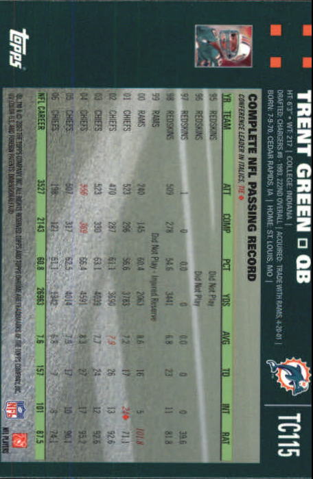 2007 Topps Chrome Football Part 1 Main Set Cards #TC1 to #TC165 Veterans - Picture 223 of 319