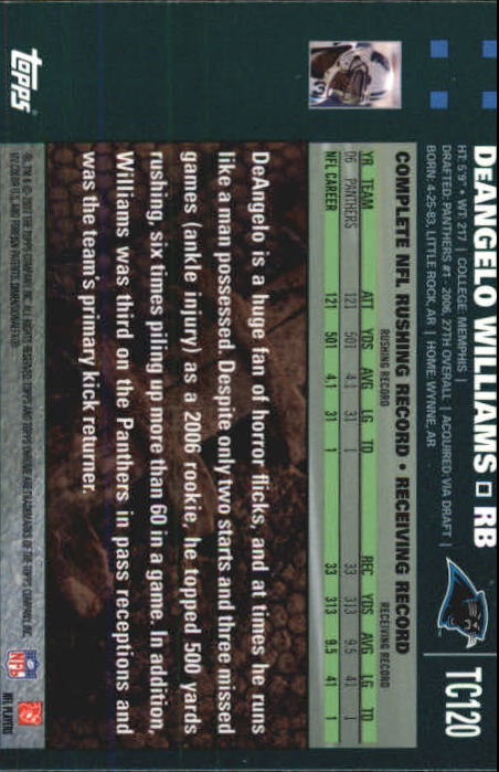 2007 Topps Chrome Football Part 1 Main Set Cards #TC1 to #TC165 Veterans - Picture 231 of 319