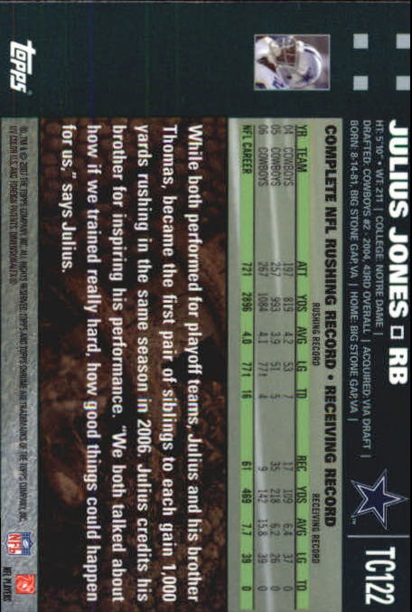 2007 Topps Chrome Football Part 1 Main Set Cards #TC1 to #TC165 Veterans - Picture 235 of 319
