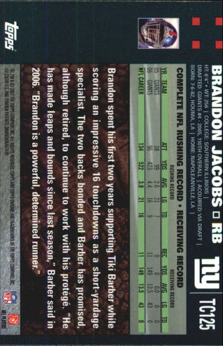 2007 Topps Chrome Football Part 1 Main Set Cards #TC1 to #TC165 Veterans - Picture 241 of 319