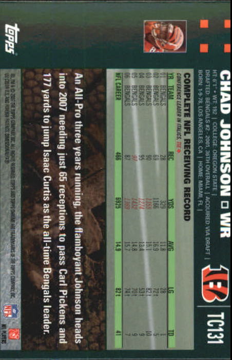 2007 Topps Chrome Football Part 1 Main Set Cards #TC1 to #TC165 Veterans - Picture 253 of 319
