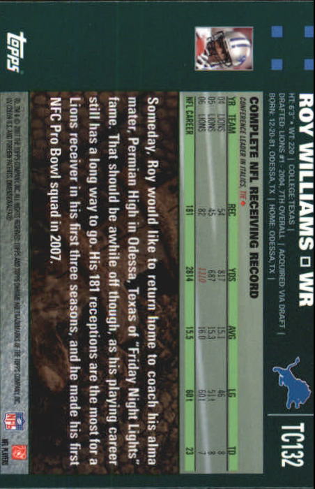2007 Topps Chrome Football Part 1 Main Set Cards #TC1 to #TC165 Veterans - Picture 255 of 319