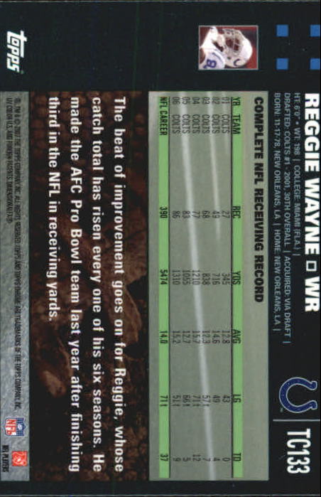 2007 Topps Chrome Football Part 1 Main Set Cards #TC1 to #TC165 Veterans - Picture 257 of 319